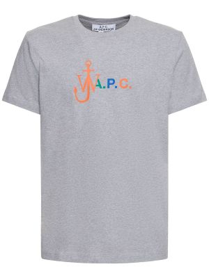 Bomuld t-shirt A.p.c. grå