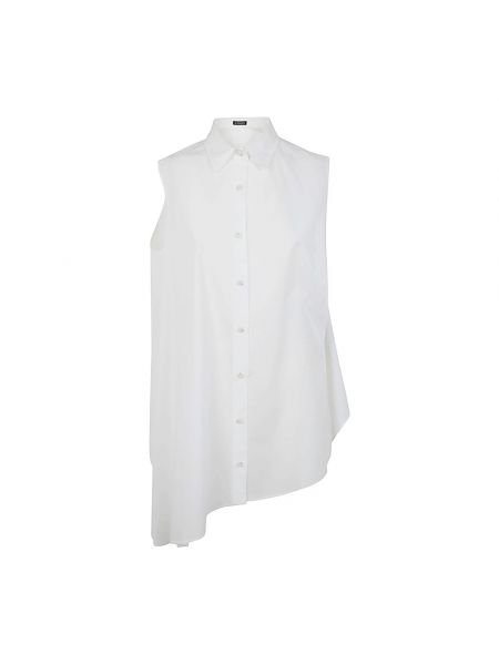 Koszula bawełniana oversize asymetryczna Ann Demeulemeester biała