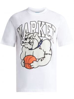 Βαμβακερή μπλούζα Market λευκό