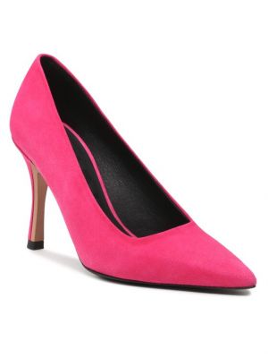 Полуотворени обувки с ток с ток Furla розово