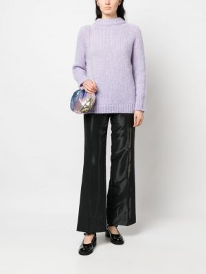 Adīti džemperis ar apaļu kakla izgriezumu Cecilie Bahnsen violets