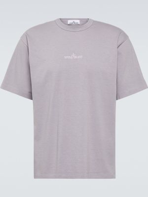 Džersis medvilninis marškinėliai Stone Island violetinė