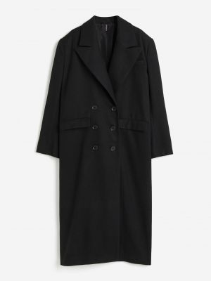 Двубортное пальто H&m черное