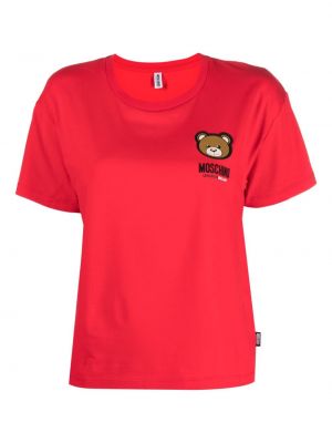 Bavlněné tričko Moschino červené