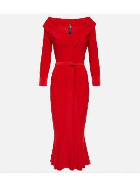 Платье миди с открытыми плечами Norma Kamali красный