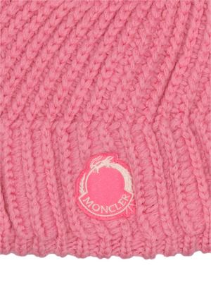 Vlnená čiapka Moncler ružová
