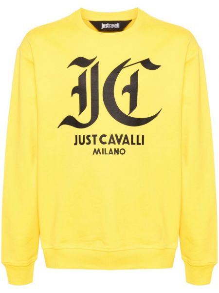 Sweat en coton à imprimé Just Cavalli jaune