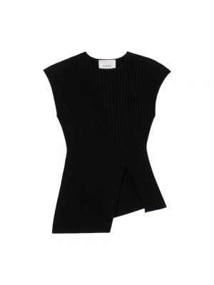 Sweter bez rękawów asymetryczny Róhe czarny