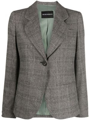 Sjekket lang blazer Emporio Armani svart