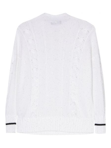 Sweter z cekinami Lorena Antoniazzi biały