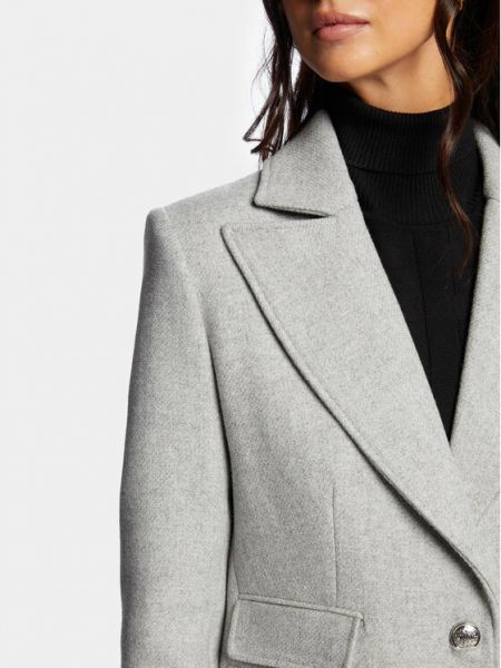 Vlnený priliehavý zimný kabát Morgan sivá