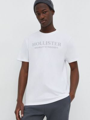 Bombažna majica Hollister Co. bela