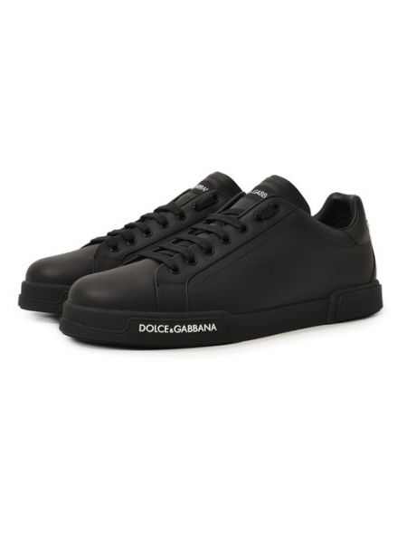 Кожаные кеды Dolce & Gabbana черные