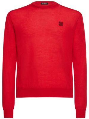 Sweter wełniany Raf Simons czerwony