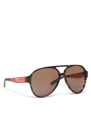 Okulary przeciwsłoneczne Polo Ralph Lauren brązowe