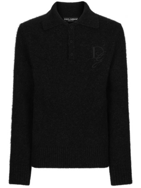 Poloshirt med broderier Dolce & Gabbana grå