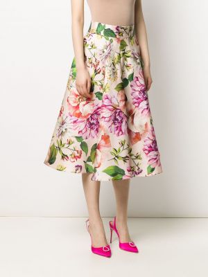 Midi sukně s potiskem Dolce & Gabbana růžové