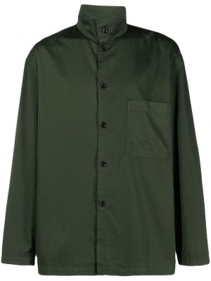 Kokvilnas krekls ar paaugstinātu apkakli Lemaire zaļš