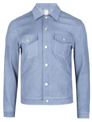 Кожаная куртка Giorgio Brato голубая