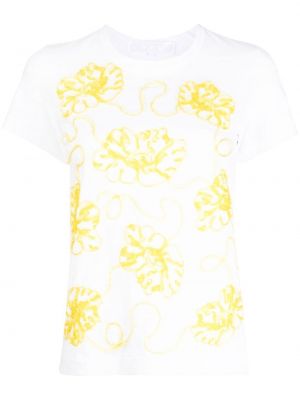 Памучна тениска на цветя Comme Des Garçons Tao бяло