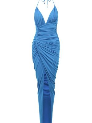 Платье из вискозы Alexandre Vauthier голубое