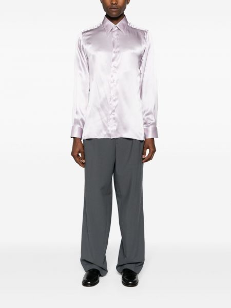 Hedvábná košile Tom Ford fialová