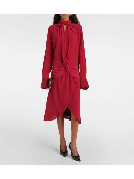 Ipek midi elbise Nina Ricci bordo