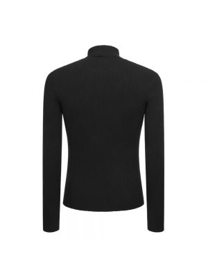 Jersey cuello alto de punto con cuello alto de tela jersey Courrèges negro