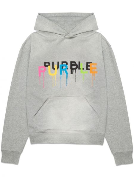 Bombažna jopa s kapuco s potiskom Purple Brand