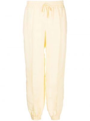Puuvillased dressipüksid Jil Sander kollane