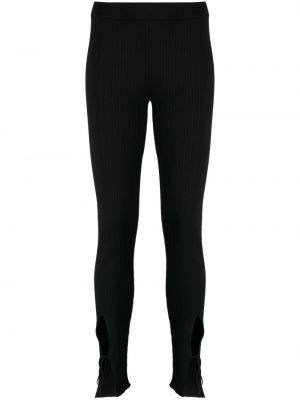 Pantaloni cu șireturi cu dungi din dantelă Tom Ford negru