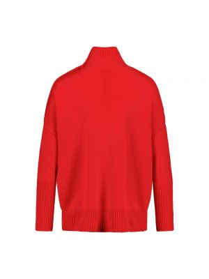 Jersey cuello alto con botones de cachemir con cuello alto Kujten rojo