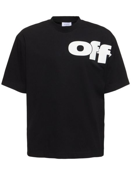 T-shirt i bomull Off-white svart