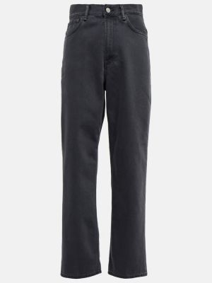 Bavlněné straight fit džíny s vysokým pasem Acne Studios černé