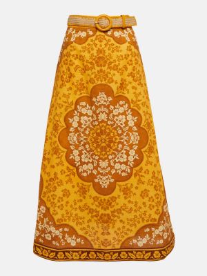 Długa spódnica bawełniana w kwiatki Zimmermann