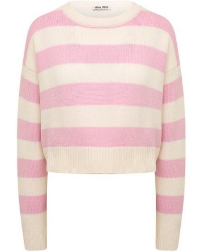 Кашемировый пуловер Miu Miu розовый