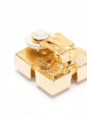 Křišťálové náušnice Yves Saint Laurent Pre-owned zlaté