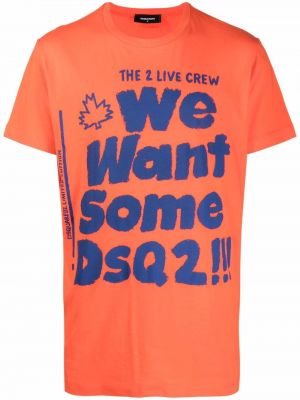 Camiseta con estampado Dsquared2 naranja