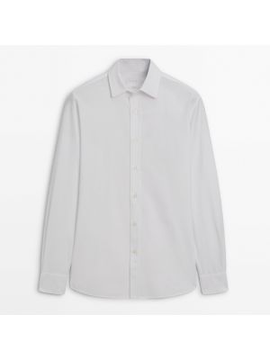 Хлопковая рубашка Massimo Dutti белая