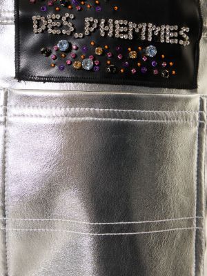 Kožené nohavice z ekologickej kože Des Phemmes strieborná