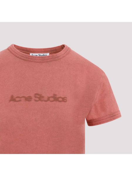 Camiseta de algodón Acne Studios rojo