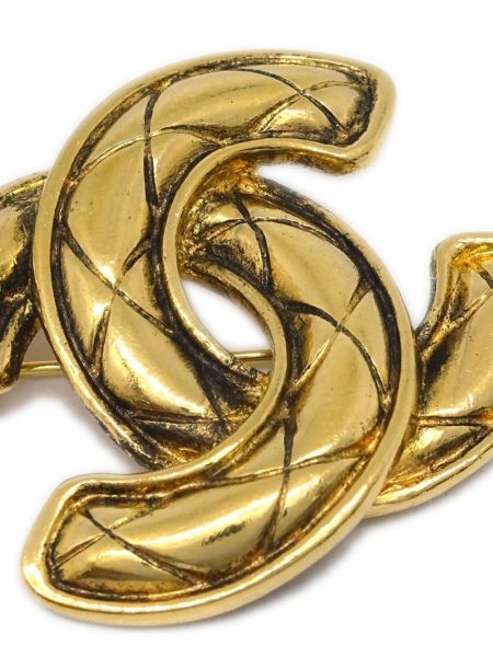 Stepēta broša Chanel Pre-owned zelts