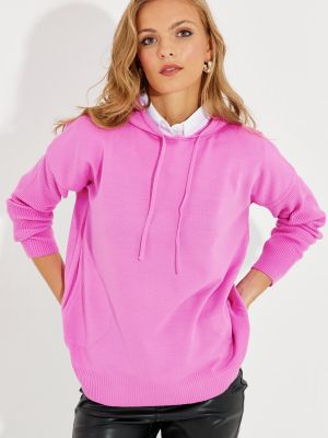 Kardigan s kapucí s kapsami Cool & Sexy růžový