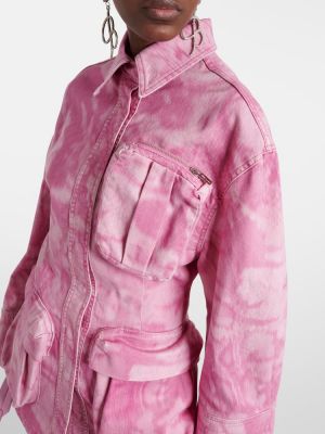 Kamuflažna denim jakna Blumarine roza