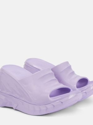Sandály na klínovém podpatku Givenchy fialové
