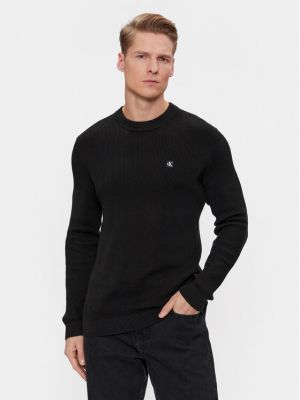 Priliehavý sveter Calvin Klein Jeans čierna