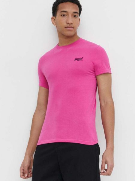 Тениска с дълъг ръкав с апликация Superdry розово