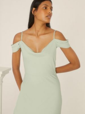 Атласный платье с воротником Oasis зеленый