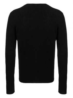 Vilnonis megztinis v formos iškirpte Sapio juoda
