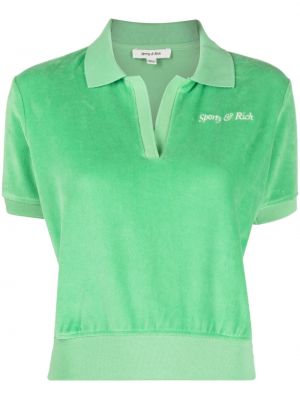 Siuvinėtas polo marškinėliai Sporty & Rich žalia